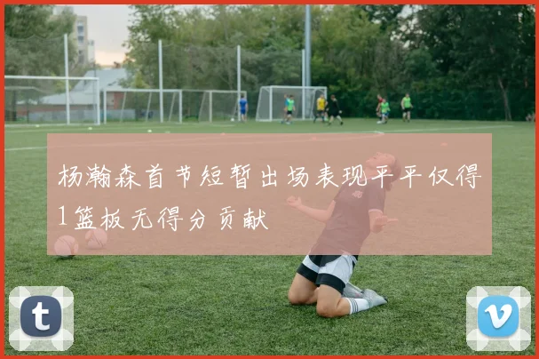 杨瀚森首节短暂出场表现平平仅得1篮板无得分贡献